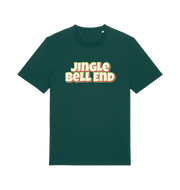 green christmas t-shirt with the slogan 'jingle bellend'