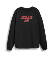 black christmas sweater with the slogan 'jolly af'