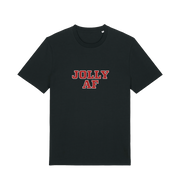 black christmas t-shirt with the slogan 'jolly af'