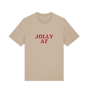 sand christmas t-shirt with the slogan 'jolly af'