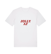 white christmas t-shirt with the slogan 'jolly af'