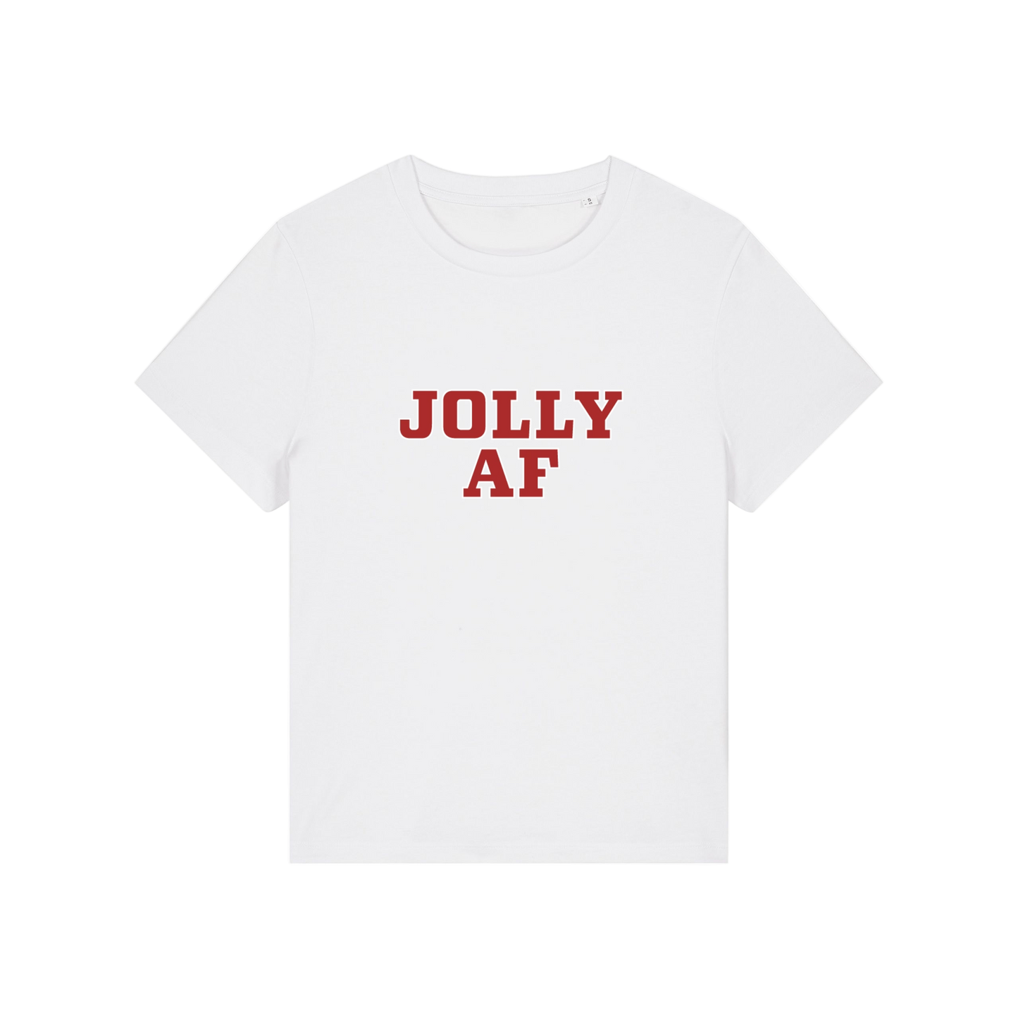 white christmas t-shirt with the slogan 'jolly af'