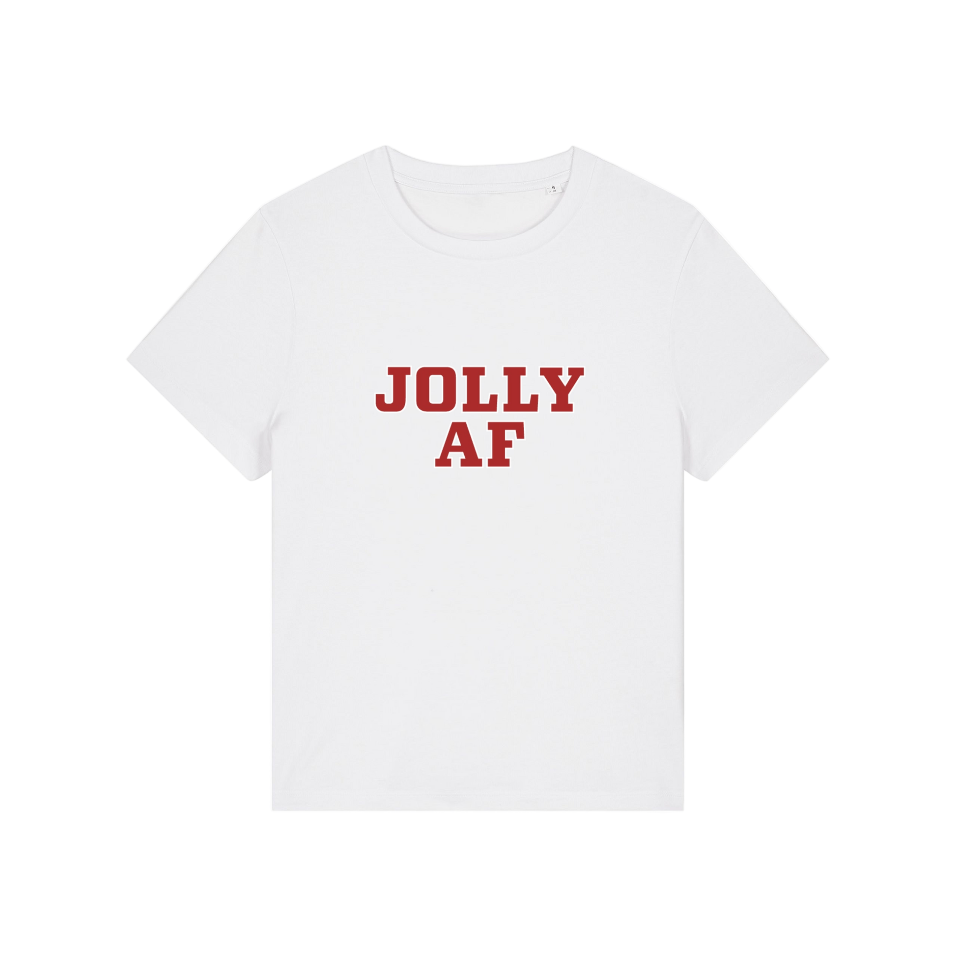 white christmas t-shirt with the slogan 'jolly af'