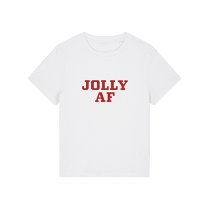 white christmas t-shirt with the slogan 'jolly af'