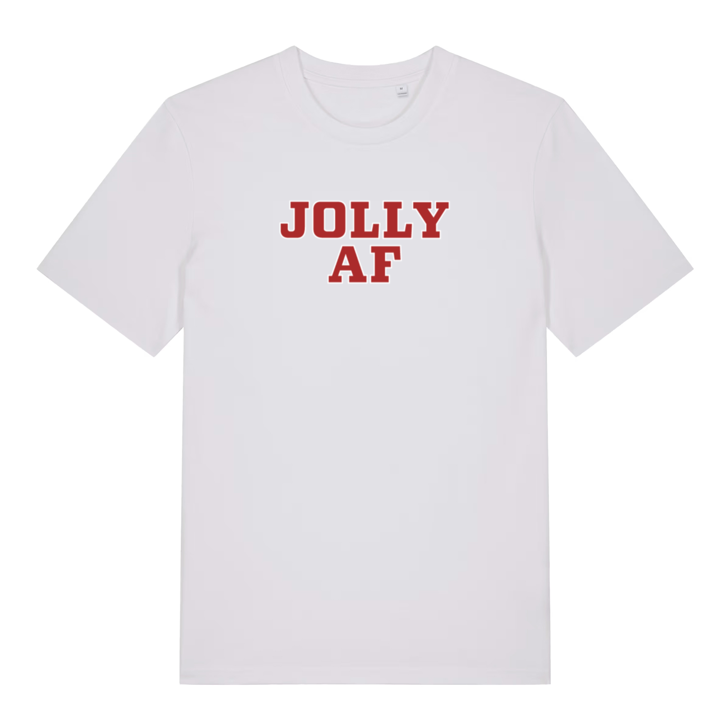 white christmas t-shirt with the slogan 'jolly af'