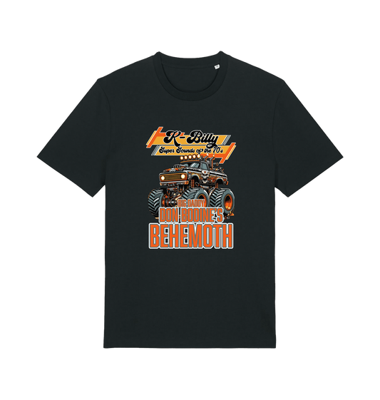 black retro t-shirt with the graphic of a monster truck and the slogan 'k billy super sounds of the 70s'
