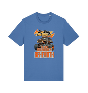 blue retro t-shirt with the graphic of a monster truck and the slogan 'k billy super sounds of the 70s'