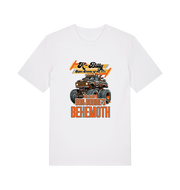 white retro t-shirt with the graphic of a monster truck and the slogan 'k billy super sounds of the 70s'