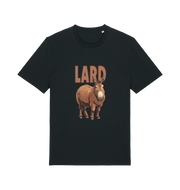 Black funny animal t-shirt with a donkey graphic and the slogan 'LARD' 