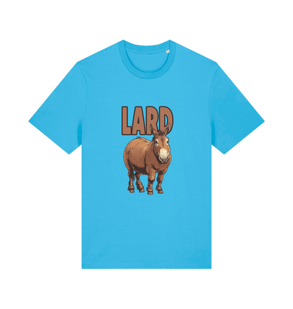 blue funny animal t-shirt with a donkey graphic and the slogan 'LARD' 