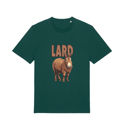 green funny animal t-shirt with a donkey graphic and the slogan 'LARD' 