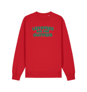 red christmas sweater with the slogan 'leftovers are for quitters'