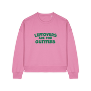 pink xmas sweater with the slogan 'leftovers are for quitters'