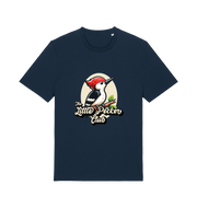 navy funny animal t-shirt with a woodpecker graphic and the slogan 'little pecker club'