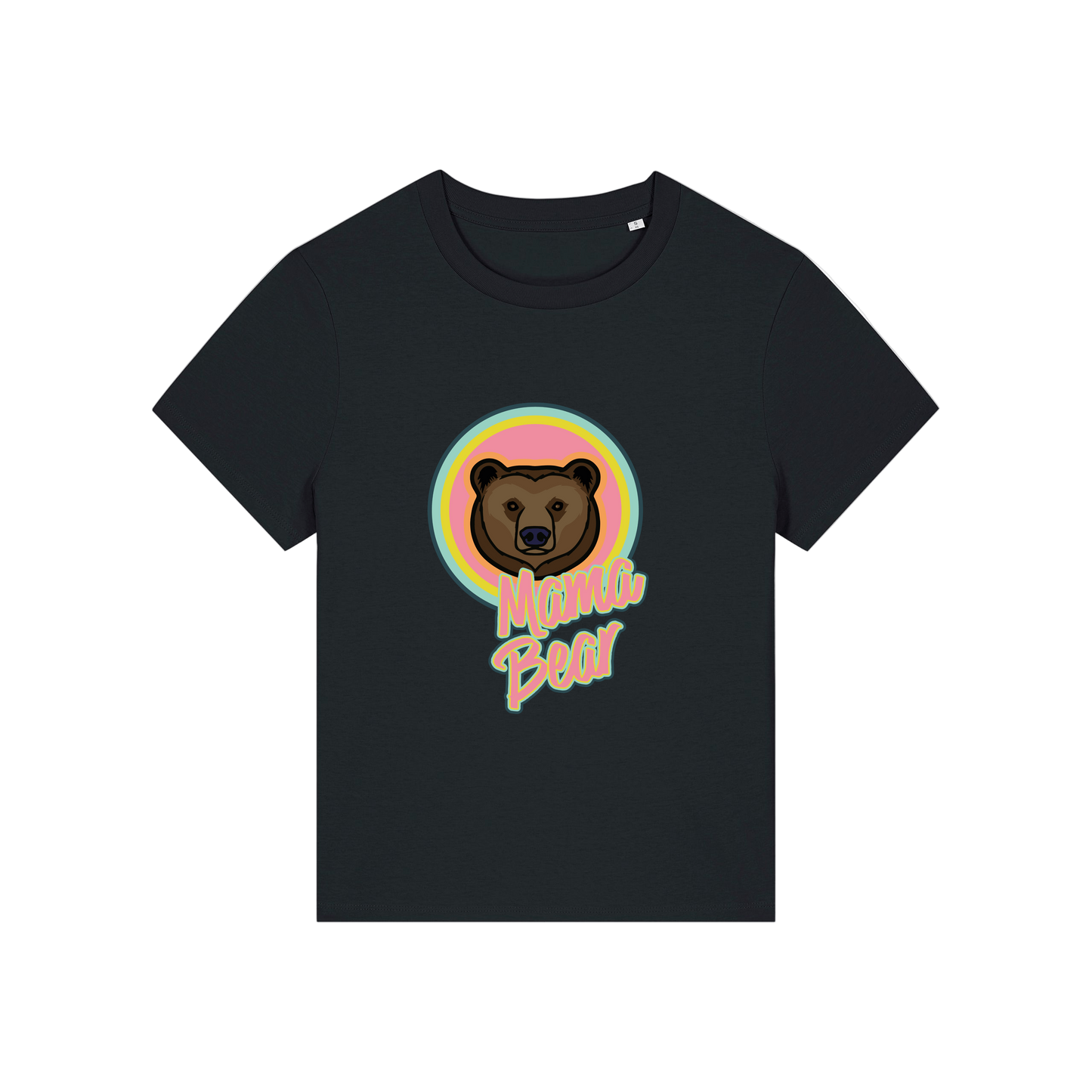black mum t-shirt with the graphic of a bear and the slogan 'mama bear'