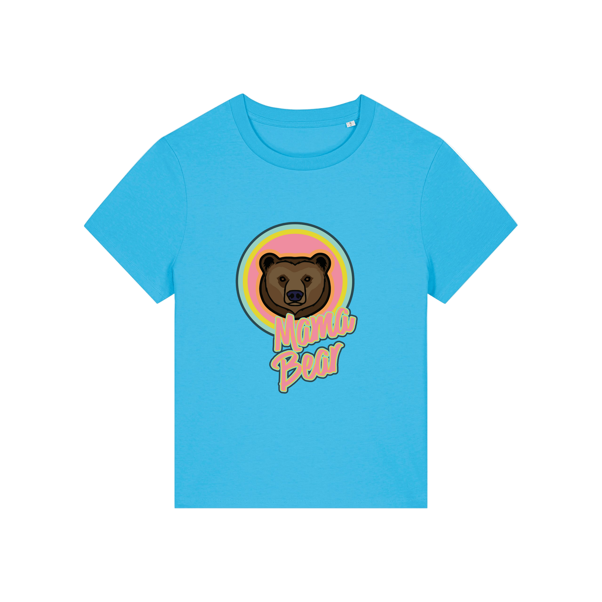 blue mum t-shirt with the graphic of a bear and the slogan 'mama bear'