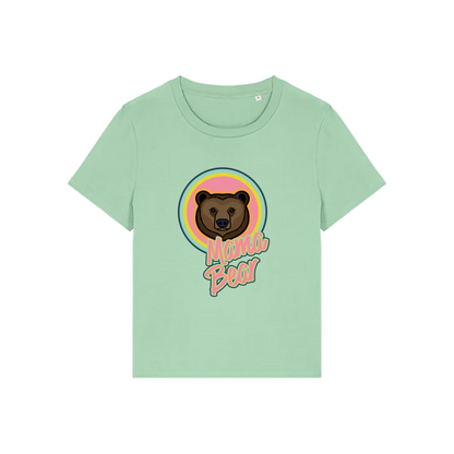 green mum t-shirt with the graphic of a bear and the slogan 'mama bear'