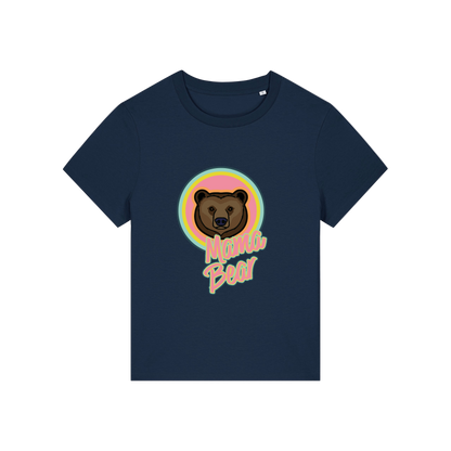 navy mum t-shirt with the graphic of a bear and the slogan 'mama bear'