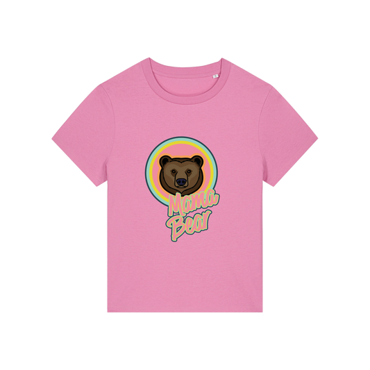 pink mum t-shirt with the graphic of a bear and the slogan 'mama bear'