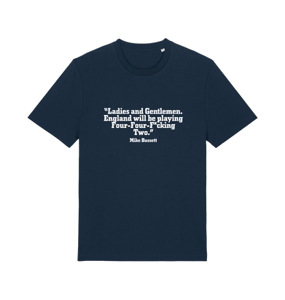 navy slogan t-shirt with a quote from mike bassett 