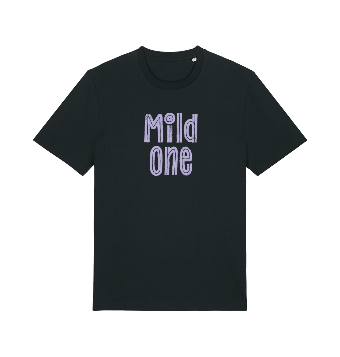 black matching t-shirt with the slogan 'mild one'
