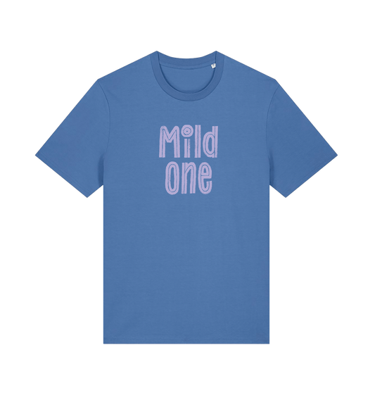 blue matching t-shirt with the slogan 'mild one'