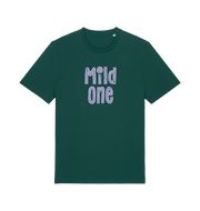 green matching t-shirt with the slogan 'mild one'