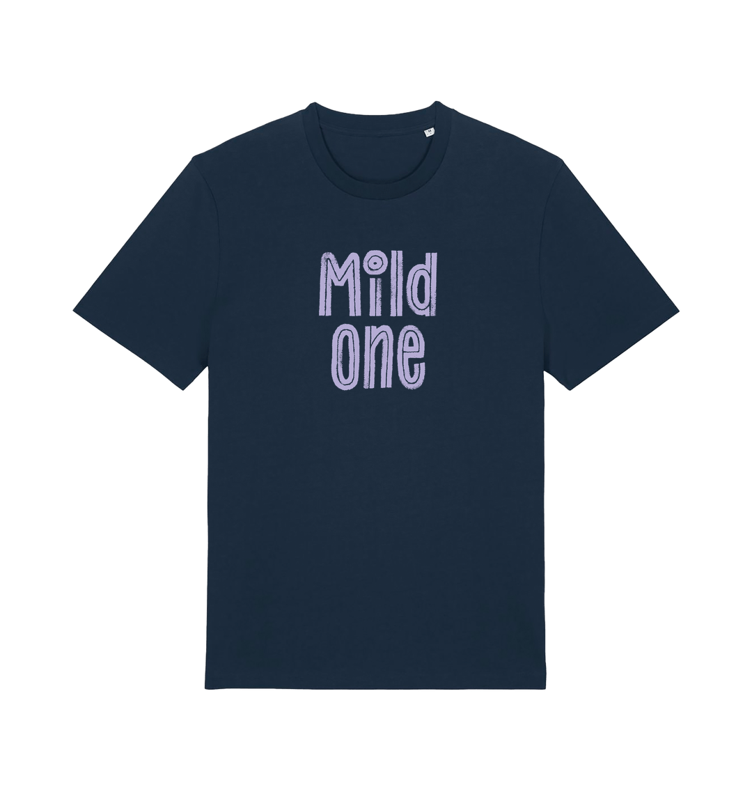 navy matching t-shirt with the slogan 'mild one'