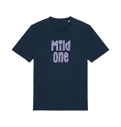 navy matching t-shirt with the slogan 'mild one'