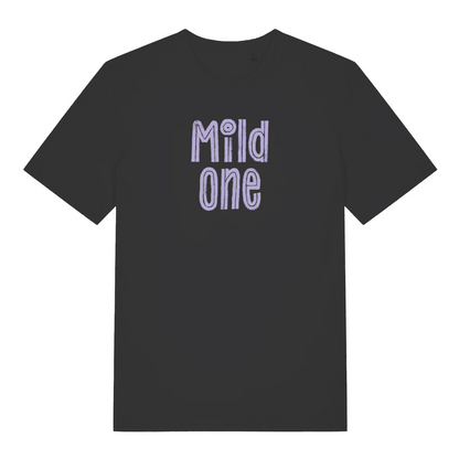 black matching t-shirt with the text 'mild one'