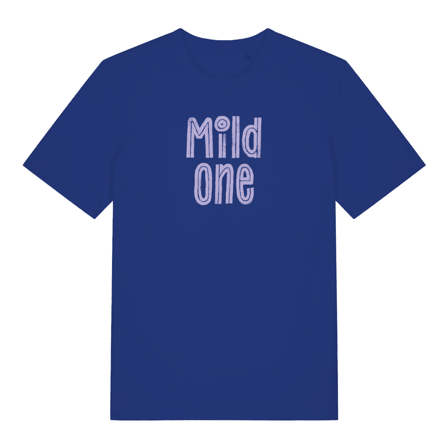 blue matching t-shirt with the text 'mild one'
