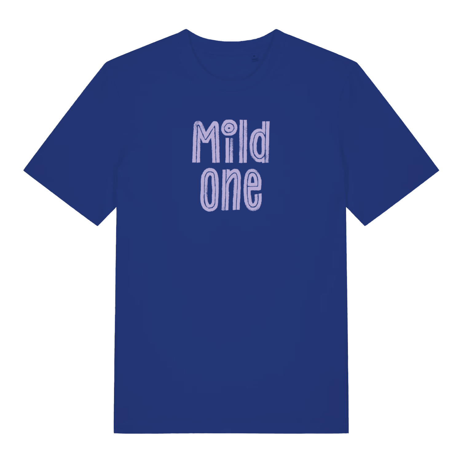 blue matching t-shirt with the text 'mild one'