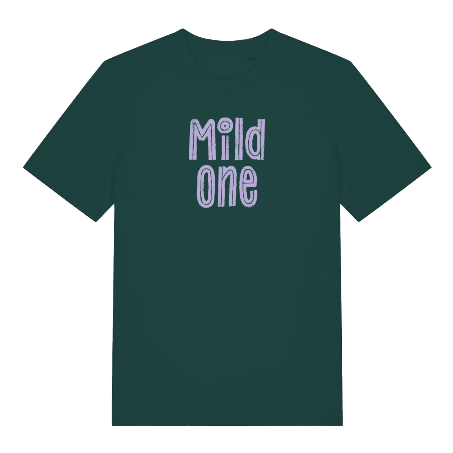 green matching t-shirt with the text 'mild one'