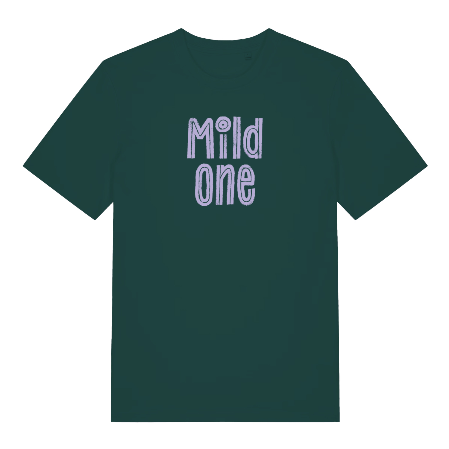green matching t-shirt with the text 'mild one'