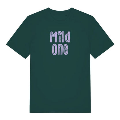green matching t-shirt with the text 'mild one'