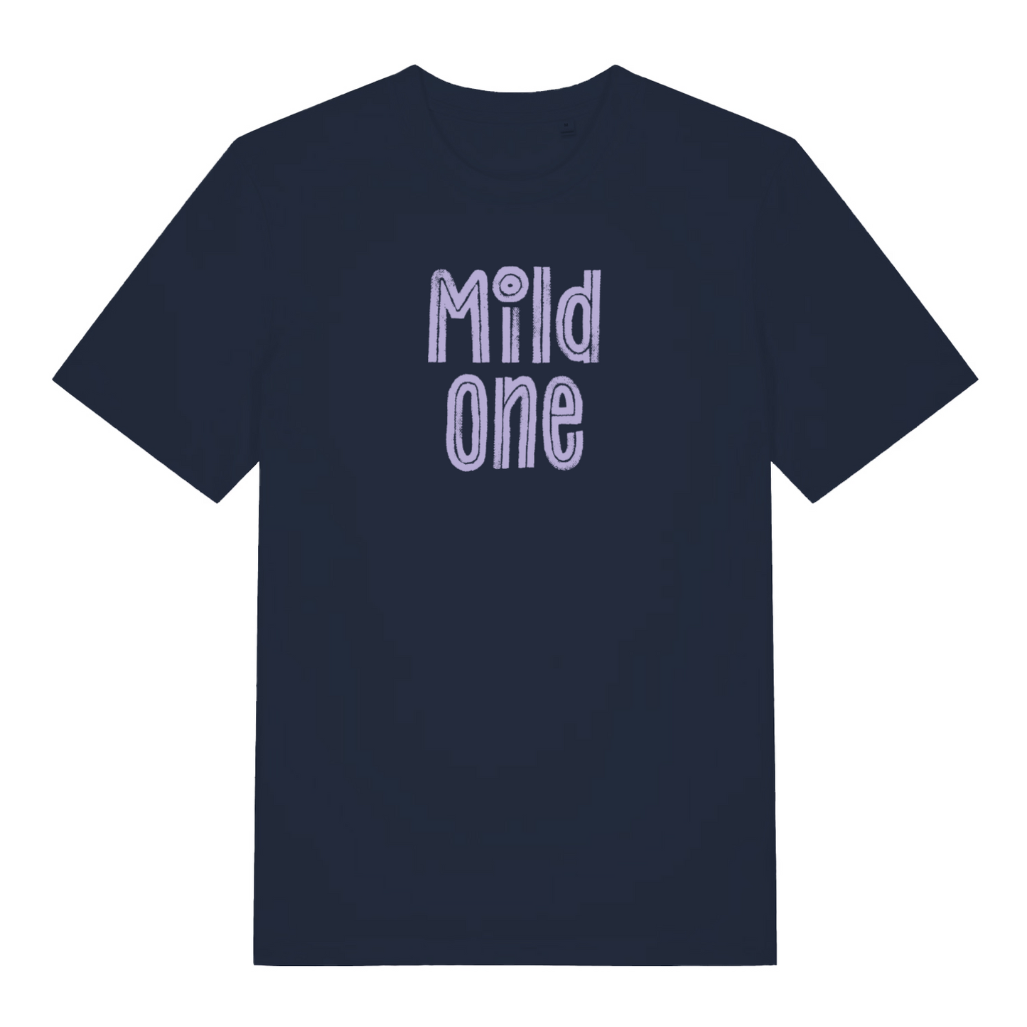 navy matching t-shirt with the text 'mild one'