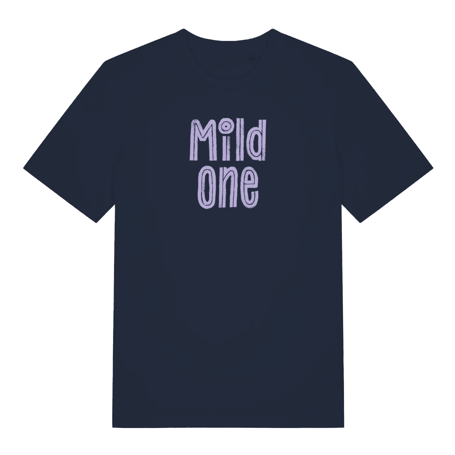 navy matching t-shirt with the text 'mild one'