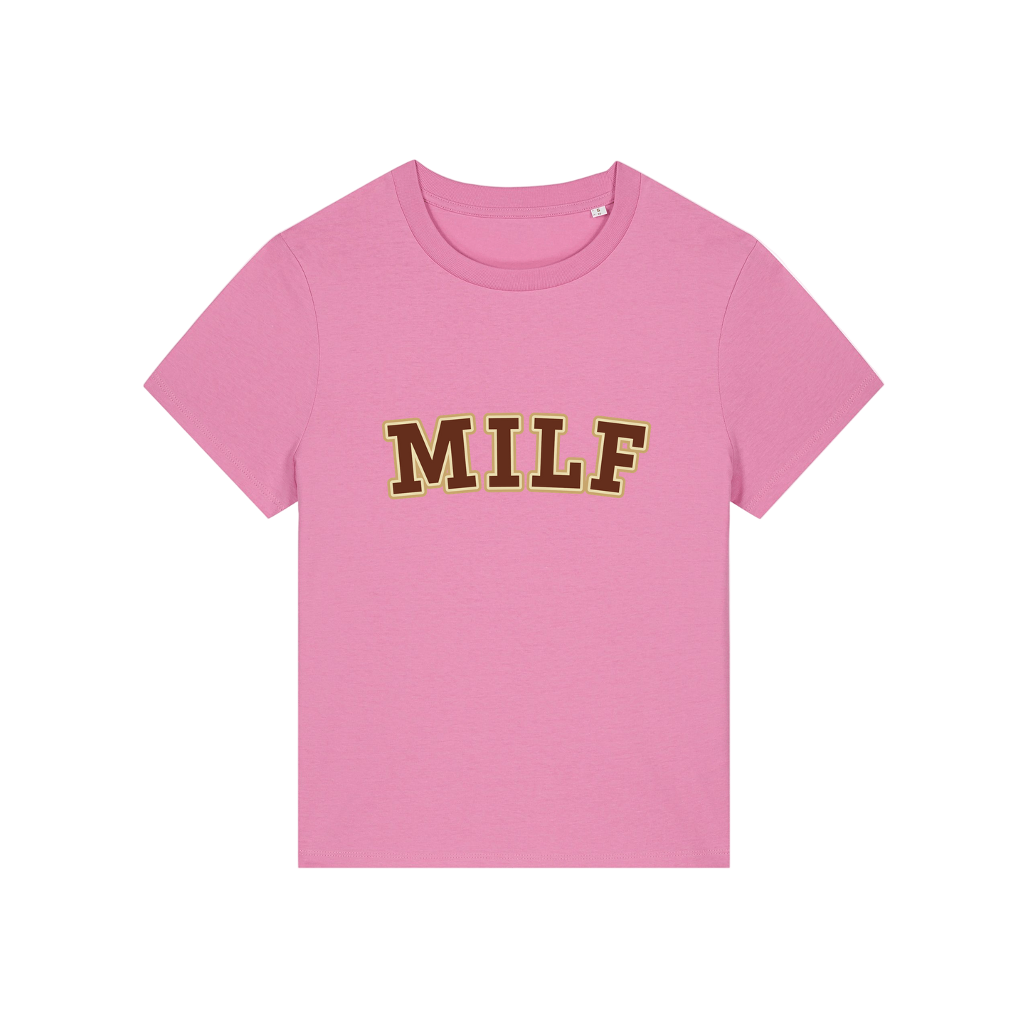pink matching t-shirt with the slogan 'milf'