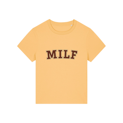 yellow matching t-shirt with the slogan 'milf'