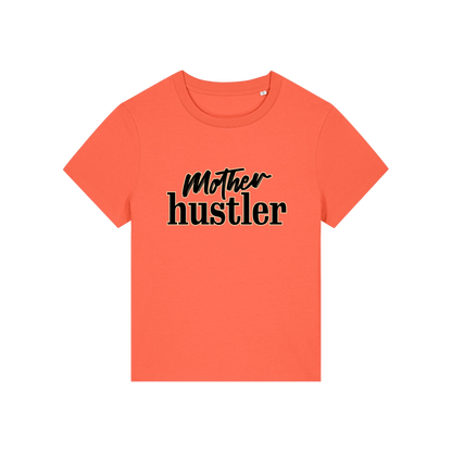 orange mum t-shirt with the slogan 'mother hustler'
