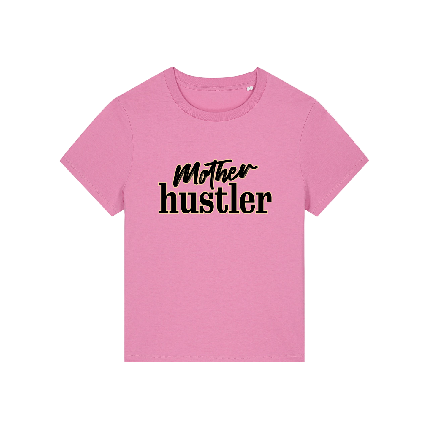 pink mum t-shirt with the slogan 'mother hustler'