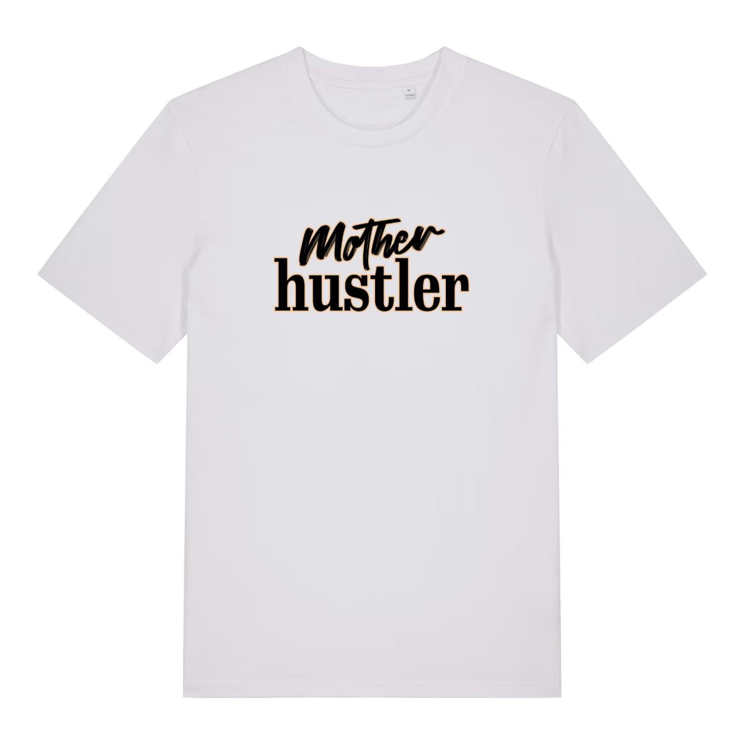 white women's mum t-shirt with the slogan 'mother hustler'