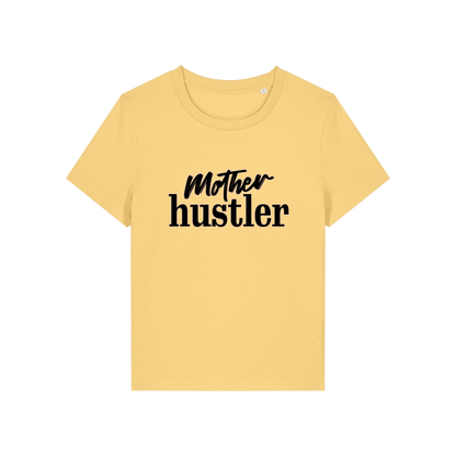 yellow mum t-shirt with the slogan 'mother hustler'