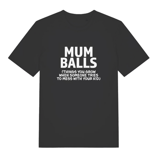 black women's slogan t-shirt with the text 'mumballs things you grow when someone tried to mess with your kid'