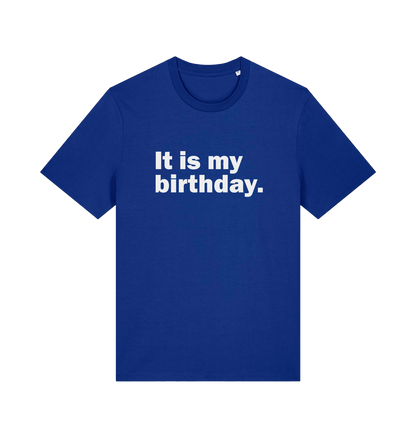 blue birthday t-shirt with the slogan 'it's my birthday'