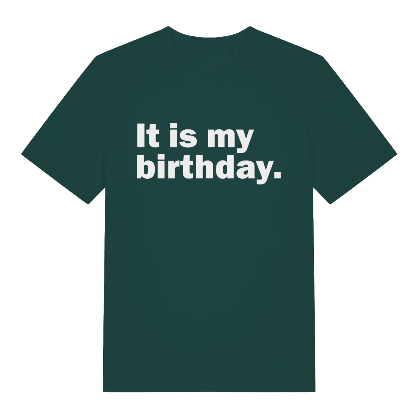 Green It Is My Birthday funny slogan t-shirt with minimal white statement design  