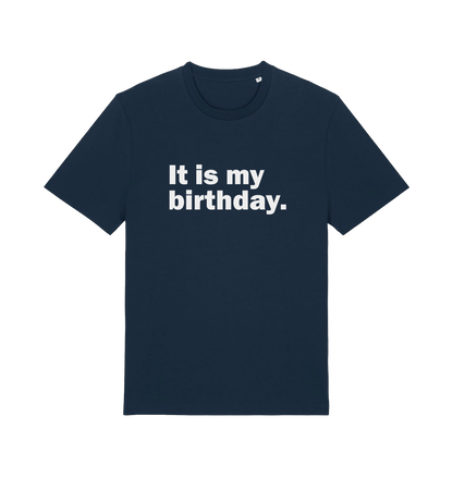 navy birthday t-shirt with the slogan 'it's my birthday'