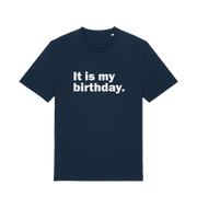 navy birthday t-shirt with the slogan 'it's my birthday'