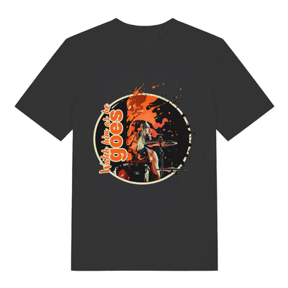 Black Watch Him As He Goes funny graphic t-shirt with stylized drummer tribute design  