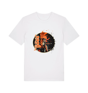 white music t-shirt with a graphic depicting taylor hawkins and the slogan 'watch him as he goes'